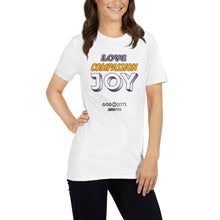 Load image into Gallery viewer, God Jots™ "Love. Compassion. Joy." Classic Women's Tee